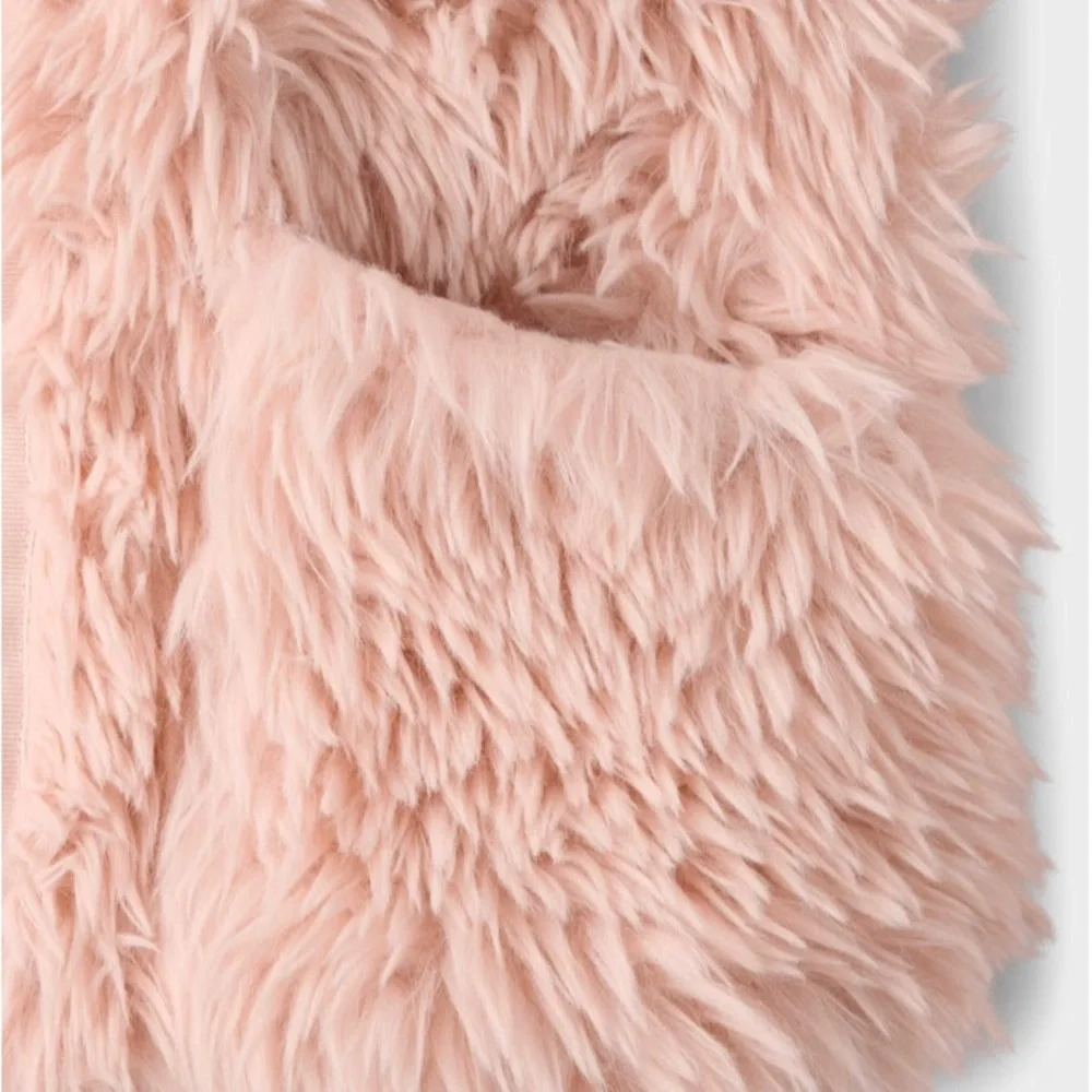 Pink Faux Fur Jacket NWT L(10/12)